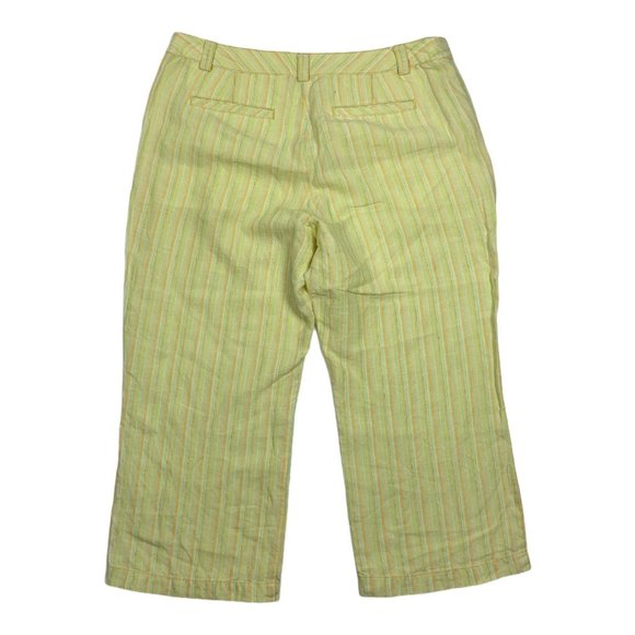 Sigrid Olsen 8 Capri Pants 32 X 21  Striped Yellow - Picture 2 of 6
